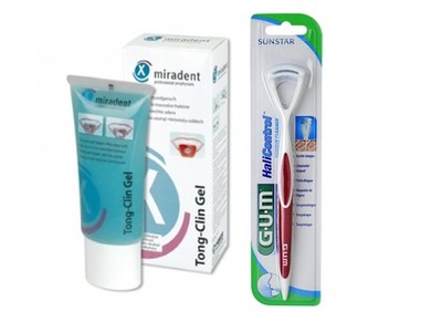 GUM Zungenreiniger 760 + Zungenreinigungs Gel Tong-Clin 50 ml