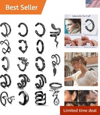 18 Pcs Ear Cuff Earrings for Women 14K Gold Plated Ear Cuffs Non Piercing Adj...