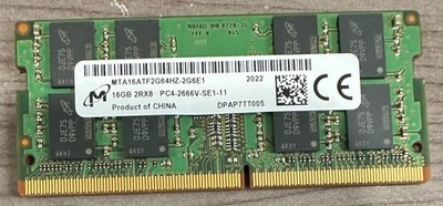 Micron MTA16ATF2G64HZ-2G6E1 16GB (1 x 16GB) 2RX8 PC4-21300 DDR4-2666 Memory RAM