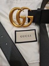 Gucci Belt GG Marmont Black Leather, Brass Buckle, 105 cm - fits 36/38 waist