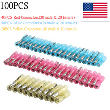 100PCS Heat Shrink Bullet Connectors Female Male Electrical Wire Crimp Terminals