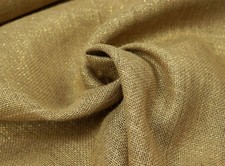 JUTE Stoff mit Lurex GOLD fein gewebt Weihnachten NATUR Dunkel EUR 8,98/m