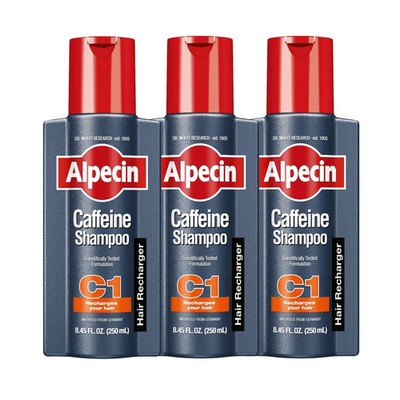 Alpecin Caffeine Shampoo Pack of 3 Natural Hair Growth 8.5 Fl Oz
