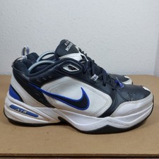 Nike Air Monarch IV Scarpe da Ginnastica Uomo UK 10.5 Nero Bianco Blu Sneakers Usate 