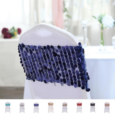 10 pcs 10'' wide Large Payette Sequined Chair Sashes Wedding Party Decorations