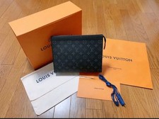 Louis Vuitton Pochette Voyage MM M61692 Monogram Eclipse Clutch Bag