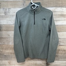 The North Face Womens Fleece 1/4 Zip Pullover Light Gray Size S Regular