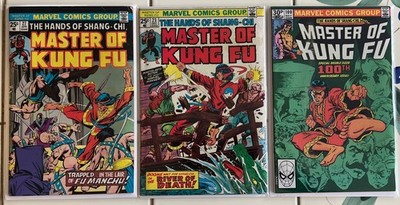 MASTER OF KUNG FU 23 (value stamp) 27, 100 MARVEL COMICS bagged boarded