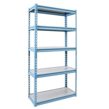 Blue 5-Tier Boltless Tier Height Adjustable Steel Frame Garage Storage Rack Shel