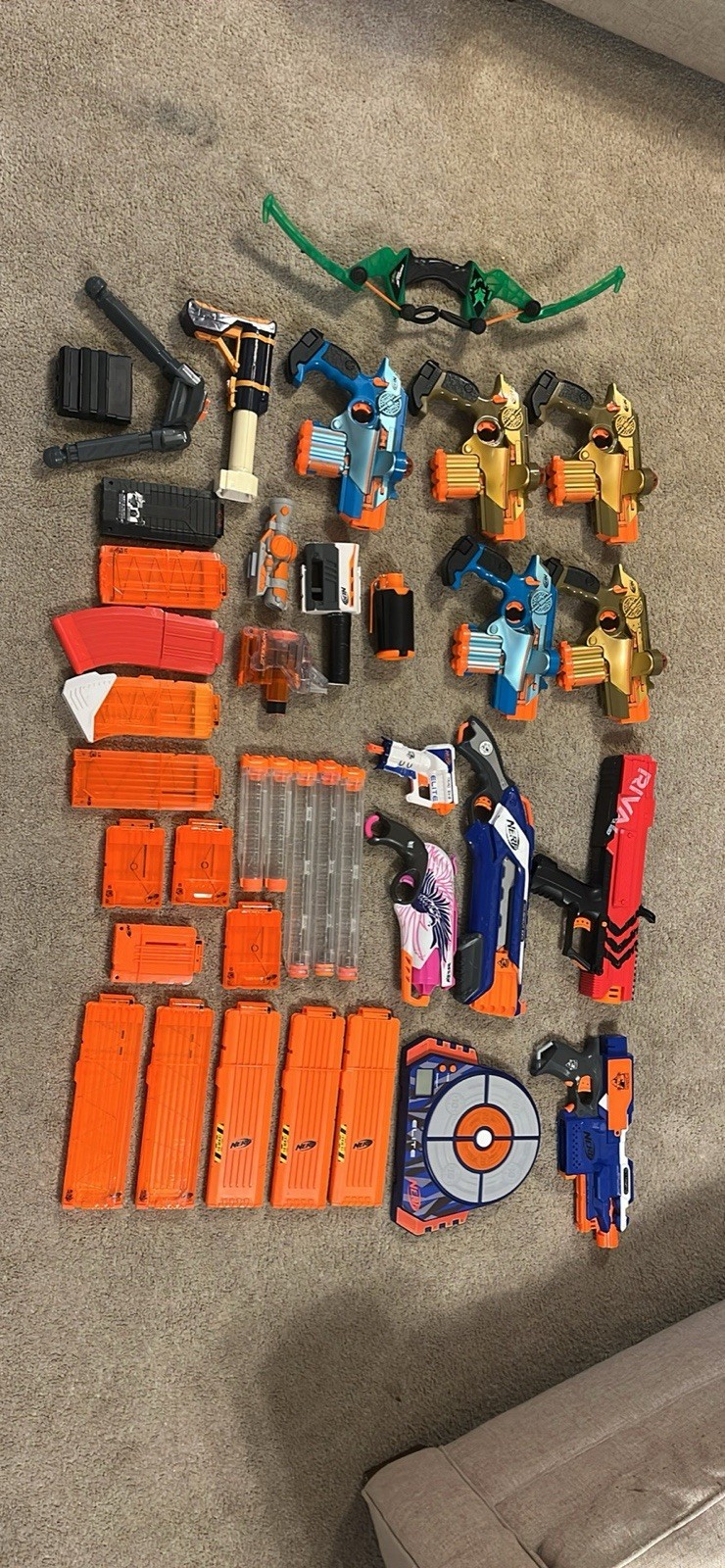 NERF guns, magazines, attachments, and more