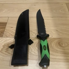 TAC XTREME Fixed 12" Black Blade Knife w/Sheath TX-074GB Frost Cutlery