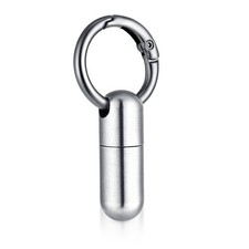 Mini Waterproof Pill Case Keychain Metal Pill Holder Bottle with Carabiner NEW