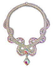 Women Ballroom Dance Jewelry Accessories Necklace Crystal AB 