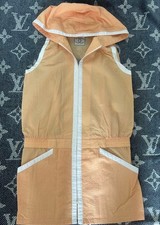 CHANEL Hoodie Coco Mark Logo tunic Dress Women Size 38 Sherbet Orange Genuine