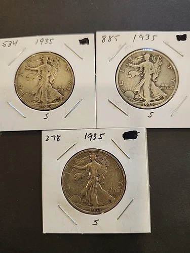 1935-S Walking Liberty Half Dollar Fine Condition - 3 Available
