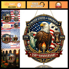 250th Anniversary Door Sign - 3D Wooden Wreath for 4th of July Home Decor