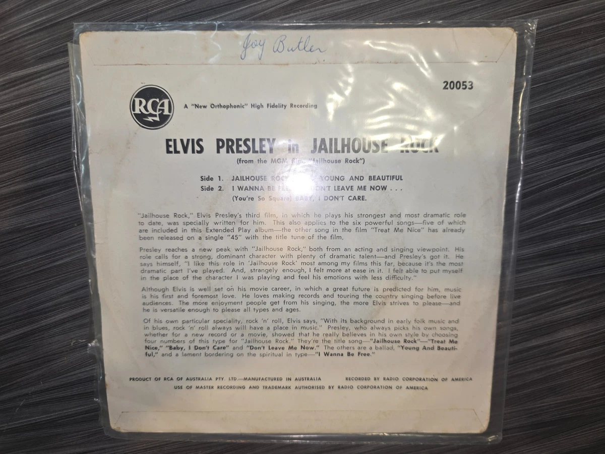 1963 ELVIS PRESLEY  " JAILHOUSE ROCK "  Record Single