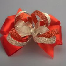 Red Silver Hair Bow