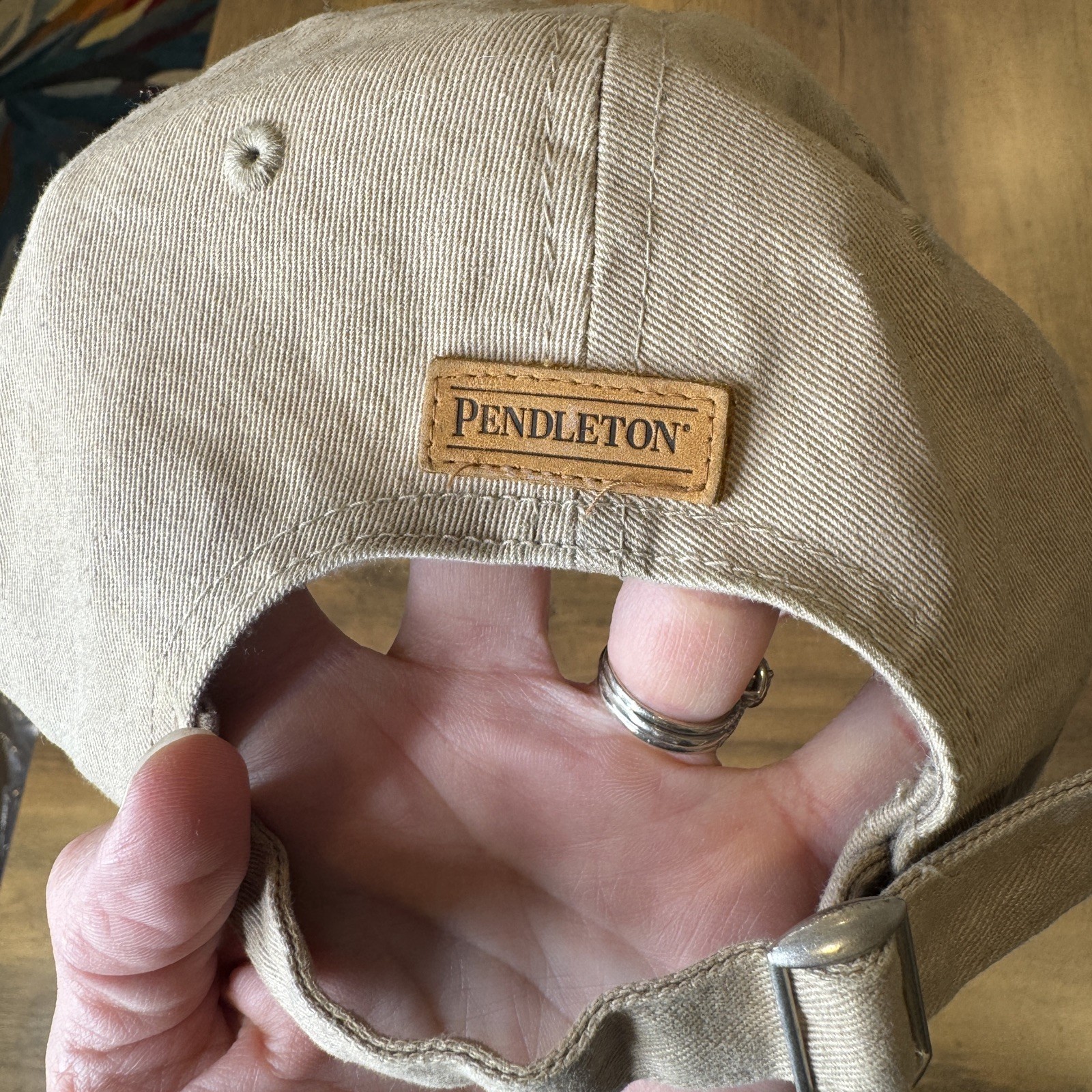 Pendleton Native Aztec Embroidered Tan Khaki Hat … - image 4