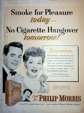 Original 1950 Vintage Print Ad: Smoke for Pleasure Call for PHILIP MORRIS