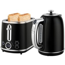 HOMCOM 1.7L 3000W Kettle and 2 Slice Toaster with Keep Warm Memory Function
