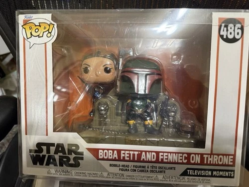 Funko Pop! Moments: Star Wars - Boba Fett and Fennec on Throne #486 In Protector