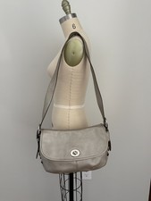 Coach Legacy Flap Silver Metallic Pebbled Leather Turnlock Shoulder Bag F15170