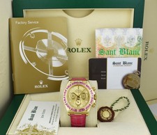 ROLEX 18kt Gold DAYTONA Pink Baguette Bezel Champagne Diamond 116518 SANT BLANC