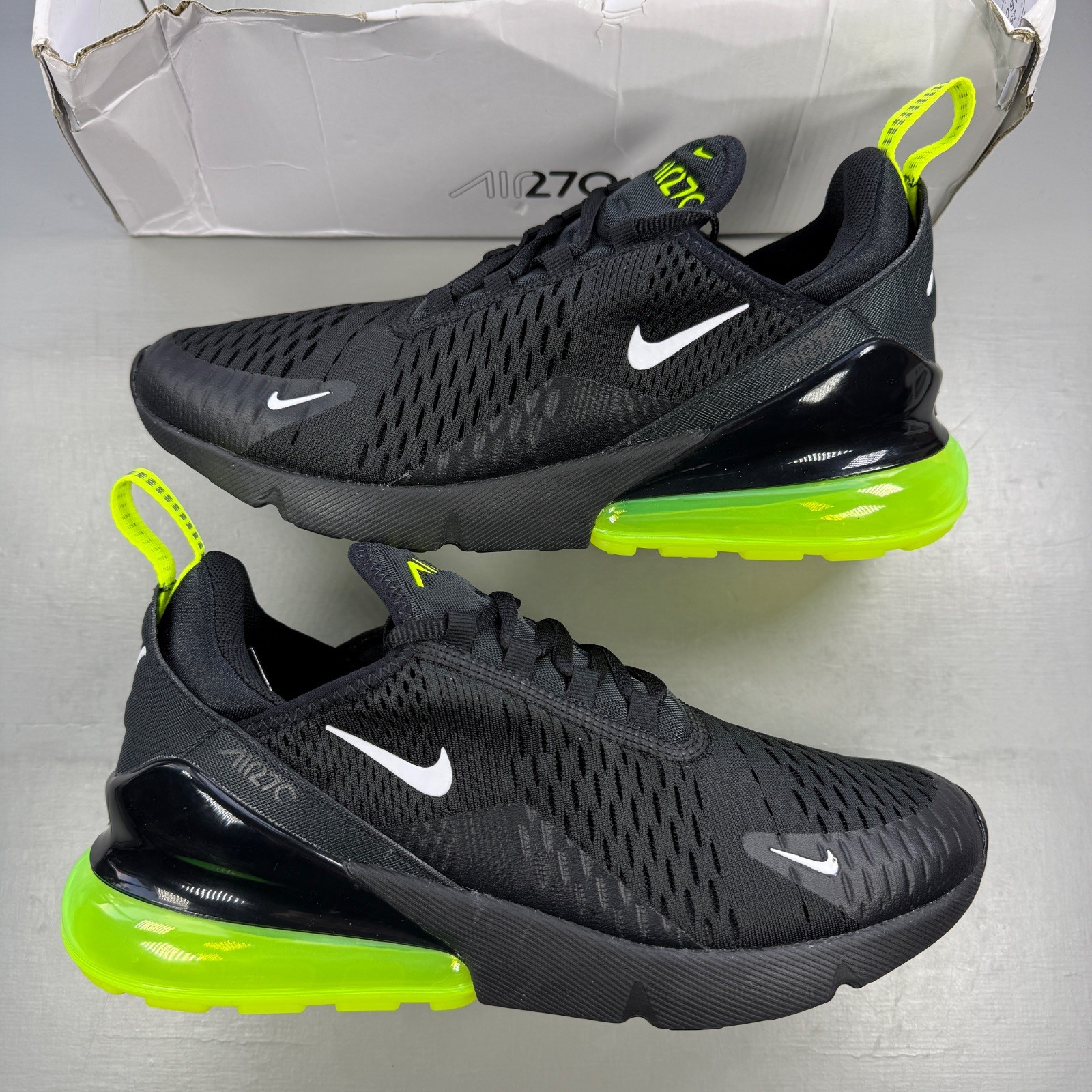 Nike Air Max 270 Size UK 6 Black Volt Neon Men’s Trainers DO6392-001