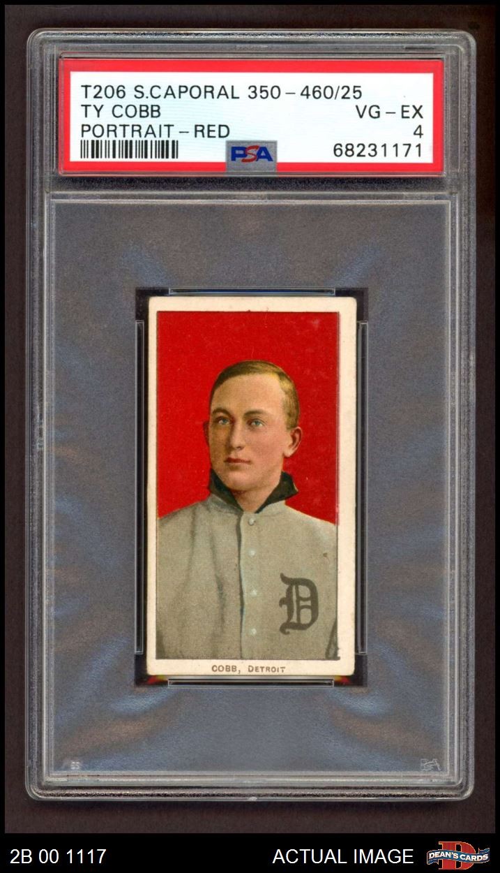 1909 T206 Ty Cobb Red Tigers HOF VARIATION PSA 4 - VG/EX