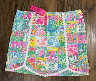 Lilly Pulizer Patty Skort Pop Up State Of Mind Map 14 NEW $98