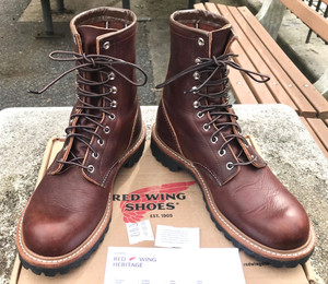 Red Wing Heritage 4585 Logger Boots US9 D Briar Oil Slick Leather Excellent USA