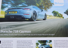 Original 2016 EVO extracted mag article: PORSCHE 718 CAYMAN  (1 printed side)
