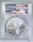 2024 SILVER EAGLE PCGS MS70 PAUL BALAN SIGNED FIRST DAY OF ISSUE FLAG LBL SPOTS