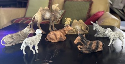 Vintage Lot Of 8 Fontanini Depose 3-5  H Nativity Animals Figurines
