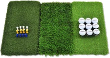 Rukket Tri-Turf Golf Hitting Mat Attack, Portable Driving, Chipping, Training Ai
