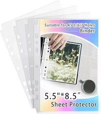 40 Pack Sheet Protectors 5.5x8.5"Photocard Sleeves for 40 Pack-A5 Binder Sheet