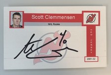 Scott Clemmensen Autographed Signed Index Card New Jersey Devils
