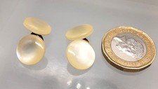 Pair of Vintage Cream Faux Mother of Pearl Cufflinks 