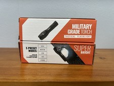 MILITARY GRADE NWT Set 2 Torch Tactical Flashlight 5 Modes Adjustable Zoom NEW