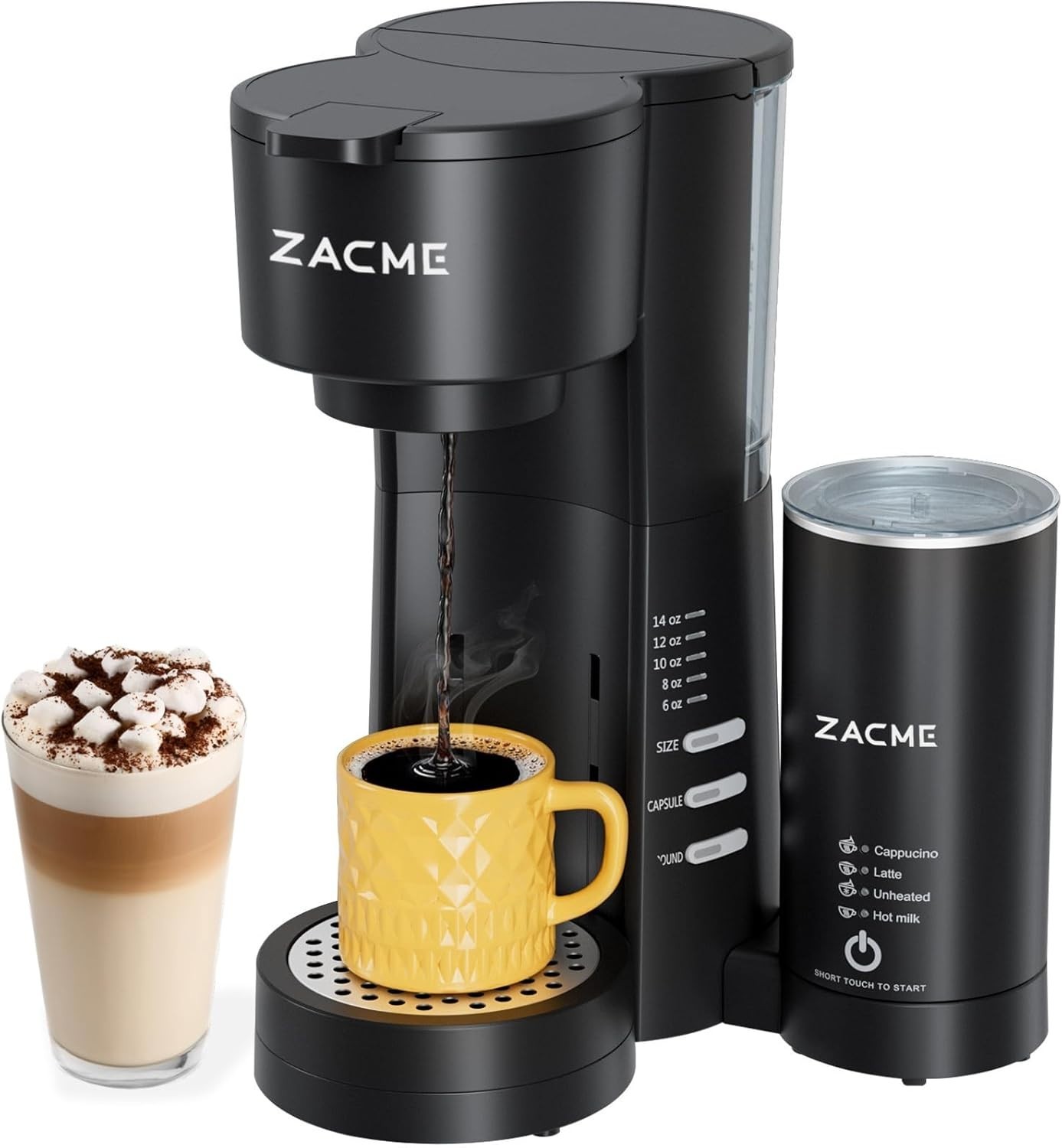 & Milk Frother, Quick Brew, Self-cleaning 28oz Tank