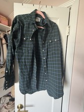 RockMount Ranch Wear Shirt Men's Western Pearl Snap Medium 698-nvy/green 698