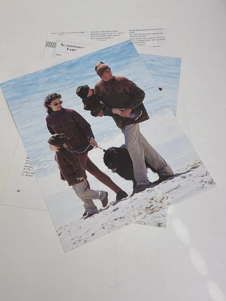 Scandinavian Family Fair Isle Sweater Knitting Pattern Small-Large Book Pages - Image 3 of 3