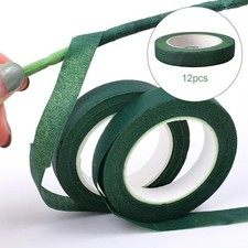 12 Rollen Blumenb&auml;nder, dunkelgr&uuml;ne Blumenb&auml;nder, Blumenwerkzeuge, langlebige