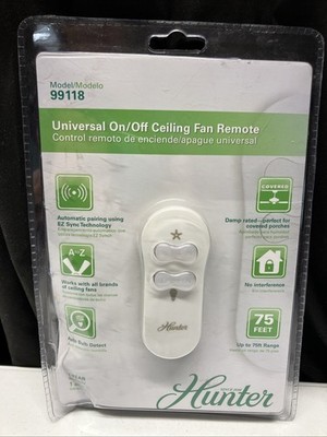 Hunter Universal Fan & Lights Remote Control and Receiver Combo 99118 New Sealed