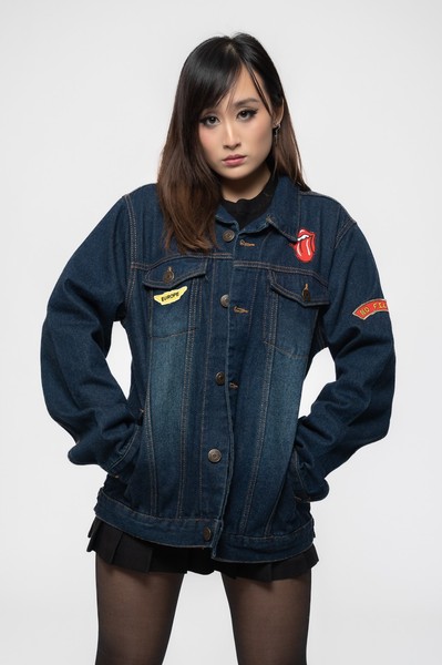 The Rolling Stones Denim Jacke Sympathy For The Devil Nue Offiziell Unisex Blau-image