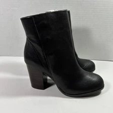 Sole Society 10 Medium Dark Brown Leather Round Toe Heels Boots