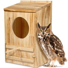 Large Great Horned Owl House,Owl Nesting Box for Outside,Wooden Nest House 14''X