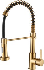 Rubinetto cucina con doccetta estraibile a 2 getti , color oro