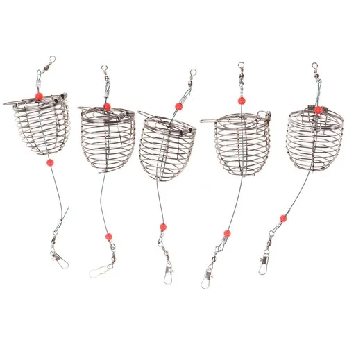 5PCS Durable Spring Fishing Feeder Carp Fishing Feeder Bait Cage Fishing Tool #
